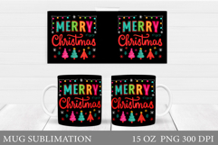 Merry Christmas Mug Design. Christmas Tree Sublimation Product Image 1