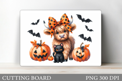 Highland Cow Cutting Board. Halloween Cutting Board Design Product Image 1