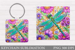 Dragonfly Keychain Design. Summer Keychain Sublimation Product Image 1