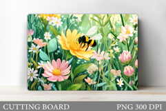 Bee Cutting Board Design. Flowers Kitchen Cutting Board Product Image 1
