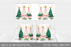 Christmas Tree Mug Design. Christmas Tree Mug Sublimation Product Image 1