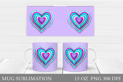Hearts Mug Design. Valentines Mug Sublimation Product Image 1