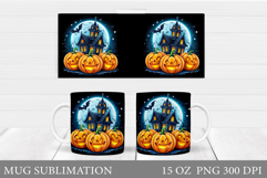 Halloween Pumpkin Mug Design. Halloween Mug Sublimation Product Image 1