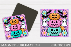 Halloween Pumpkin Magnet. Halloween Ghost Magnet Design Product Image 1