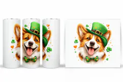 St Patrick Dog Tumbler. St Patrick Tumbler Sublimation Product Image 2