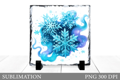 Snowflakes Slate Sublimation. Snowflakes Slate Design Product Image 1