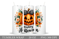 Halloween Pumpkin Tumbler Wrap. Halloween Tumbler Design Product Image 1