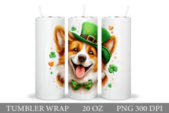 St Patrick Dog Tumbler. St Patrick Tumbler Sublimation Product Image 1