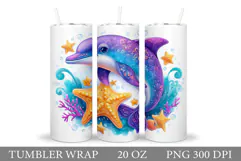 Dolphins Tumbler Design. Dolphin Tumbler Sublimation Product Image 1