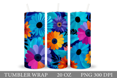 Flowers Tumbler Sublimation. Floral Tumbler Design Product Image 1