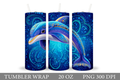 Dolphin Tumbler Design. Cute Dolphin Tumbler Sublimation Product Image 1