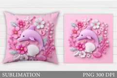 Dolphin Pillow Sublimation. Dolphin Sublimation Product Image 1