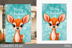 Christmas Deer Garden Flag. Christmas Garden Flag Design Product Image 1