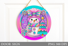 Christmas Snowman Door Sign. Christmas Door Sign Design Product Image 1