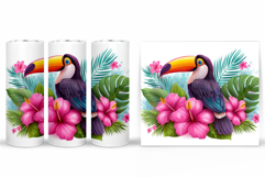 Toucan Tumbler Sublimation. Toucan Flowers Tumbler Design Product Image 2