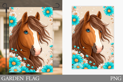Horse Garden Flag Design. Summer Garden Flag Sublimation Product Image 1