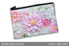Floral Makeup Bag. Flowers Makeup Pouch Sublimation Product Image 1