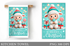 Christmas Lamb Kitchen Towel. Christmas Kitchen Towel Design Product Image 1