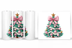 Christmas Tree Tumbler Design. Christmas Tree Sublimation Product Image 2