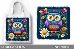 Owl Tote Bag Sublimation. Owl Sublimation Product Image 1