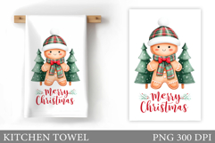 Gingerbread Kitchen Towel. Christmas Kitchen Towel Design Product Image 1