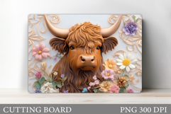Highland Cow Cutting Board Design. Cow Kitchen Cutting Board Product Image 1