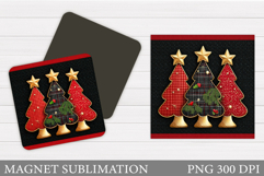 Christmas Tree Magnet Design. Christmas Magnet Sublimation Product Image 1