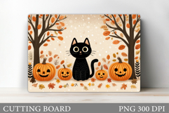 Black Cat Cutting Board. Halloween Cutting Board Design Product Image 1