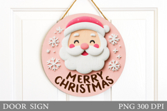 Cute Santa Claus Door Sign. Christmas Door Sign Sublimation Product Image 1