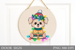 Christmas Dog Door Sign. Christmas Door Sign Design Product Image 1