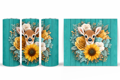 Cute Deer Tumbler Sublimation. Flowers Tumbler Design Product Image 2