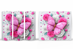 Butterfly Tumbler Sublimation. Flowers Tumbler Design Product Image 2