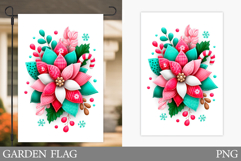 Poinsettia Garden Flag. Christmas Garden Flag Design Product Image 1