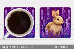 Bunny Coaster Design. Bunny Sublimation Product Image 1