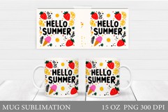 Summer Mug Sublimation. Hello Summer Mug Wrap Design Product Image 1