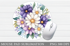 Flowers Mouse Pad Design. Flowers Mouse Pad Sublimation Product Image 1