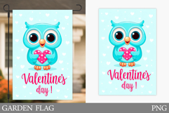 Valentines Owl Garden Flag. Valentines Garden Flag Design Product Image 1
