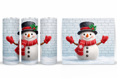 Cute Snowman Tumbler. Christmas Snowman Tumbler Sublimation Product Image 2