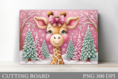 Christmas Giraffe Cutting Board. Christmas Cutting Board Product Image 1