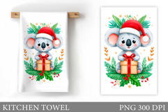 Christmas Koala Kitchen Towel. Christmas Kitchen Towel Product Image 1