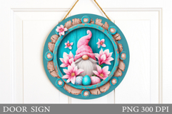 Easter Gnome Door Sign Design. Easter Door Sign Sublimation Product Image 1