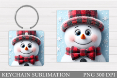 Christmas Snowman Keychain. Christmas Keychain Sublimation Product Image 1