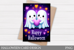 Cute Halloween Card Design. Halloween Ghost Card Printable Product Image 1