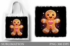 Gingerbread Tote Bag Design. Christmas Tote Bag Sublimation Product Image 1