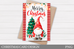 Christmas Gnome Card Printable. Christmas Card Design Product Image 1