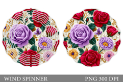 Flowers Wind Spinner Design. Floral Wind Spinner Sublimation Product Image 1
