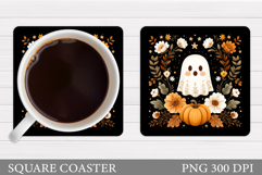 Halloween Ghost Teacher Coaster. Cute Ghost Coaster Design Product Image 1