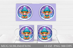 Christmas Cow Mug Design. Christmas Mug Sublimation Product Image 1