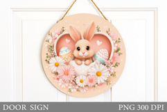 Easter Bunny Door Sign Sublimation. Easter Door Sign Design Product Image 1