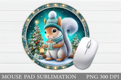Christmas Squirrel Mouse Pad. Christmas Mouse Pad Design Product Image 1
